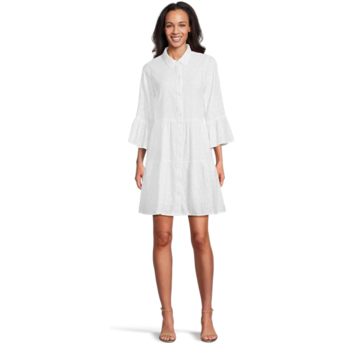 Tommy Bahama Cotton Clip Tiered Shirt Dress
