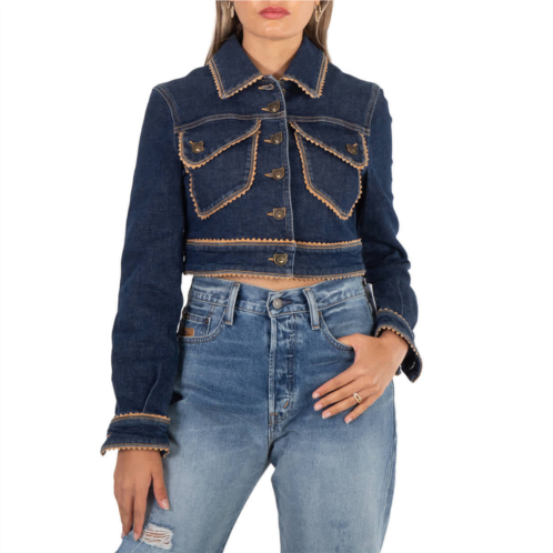 Moschino passementerie cropped denim jacket