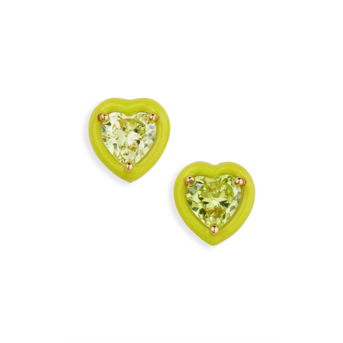Kate Spade sweetheart studs earrings in green multi