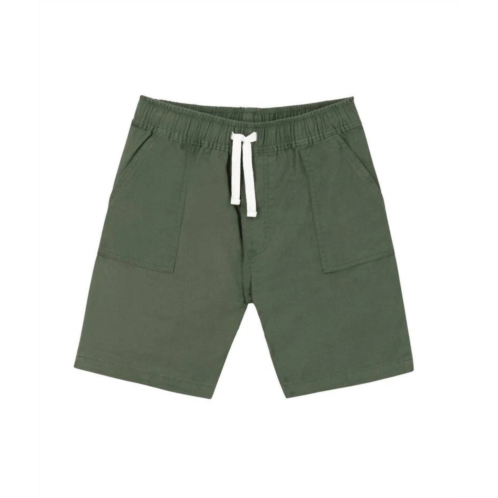 Petit Bateau kids cotton and linen twill shorts in green