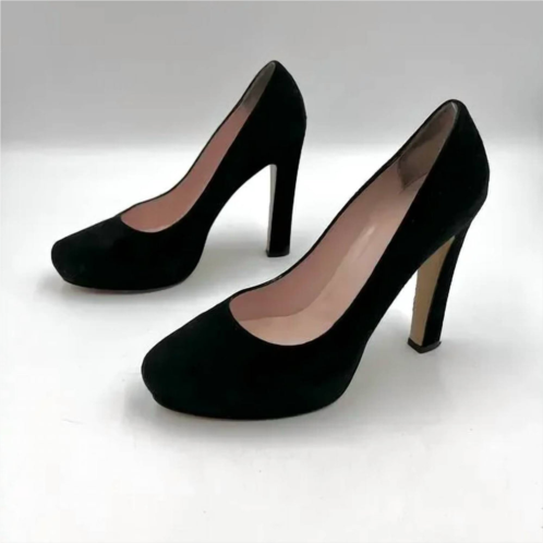 Kate Spade womens nessle pumps suede heels in black suede