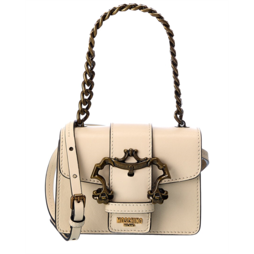 Moschino padlock detail large leather crossbody