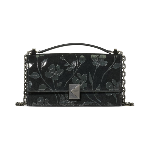 Kate Spade New York Deco Uptown Blooms Printed Suede Mini Flap Chain Crossbody