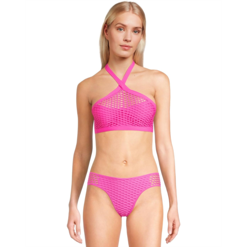 BECCA Castaway Kaia Textured High Neck Top