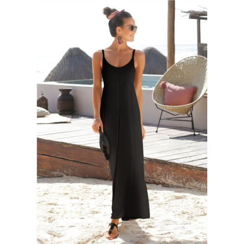 LASCANA tie back maxi dress wine multi