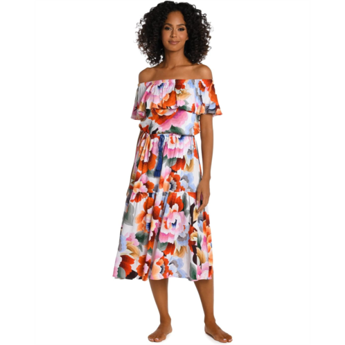 La Blanca Floral Rhythm Off-the-Shoulder Dress
