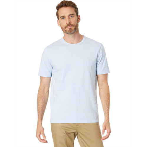 Mens Vince Garment Dye Fleck Stripe Short Sleeve Crew