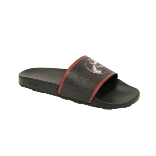 Bally mens rubber with logo and edge slide sandals