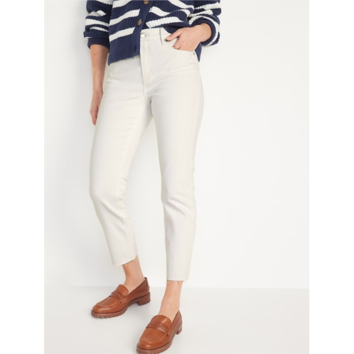 OldNavy Mid-Rise Boyfriend Straight Cut-Off White Jeans
