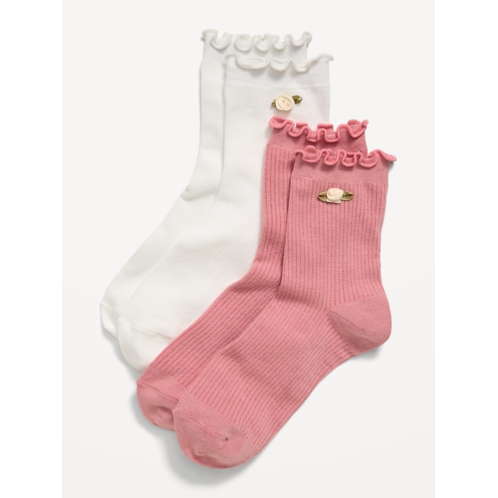 OldNavy Ruffled Quarter Crew Sock 2-Pack for Women