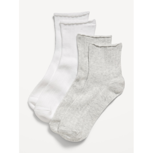 OldNavy Ribbed Quarter-Crew Socks 2-Pack