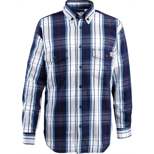 Wolverine Mens FireZerO Plaid Long Sleeve Twill Shirt Green / Brown