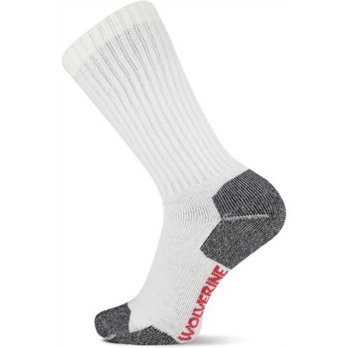 Wolverine Mens Safety Toe Work Socks 2-Pack White