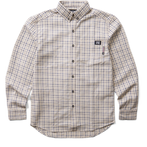 Wolverine Mens Flame Resistant Long Sleeve Twill Button Down Shirt Navy