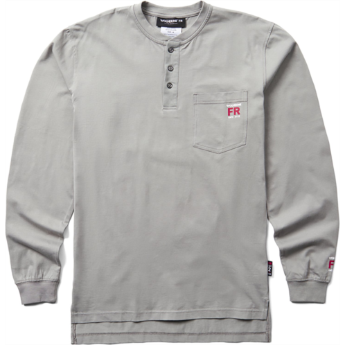 Wolverine Mens Flame Resistant Long Sleeve Henley T-shirt Grey