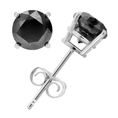 Vir Jewels 2.50 cttw black diamond stud earrings .925 sterling silver round with push backs