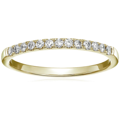 Vir Jewels 1/5 cttw pave diamond wedding band for women in 14k yellow gold prong set ring