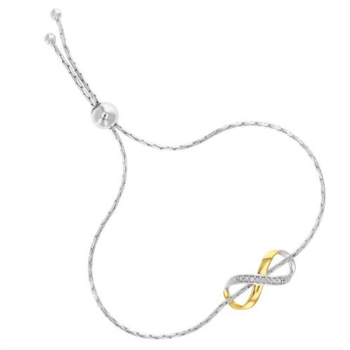 Vir Jewels 1/20 cttw diamond bracelet yellow gold plated over .925 sterling silver infinity - yellow