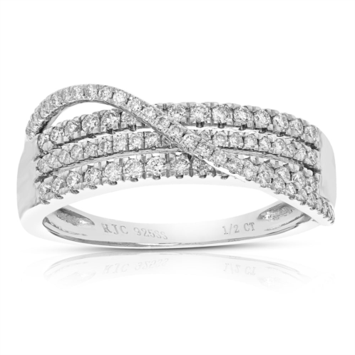 Vir Jewels 1/2 cttw round lab grown diamond wedding engagement ring .925 sterling silver