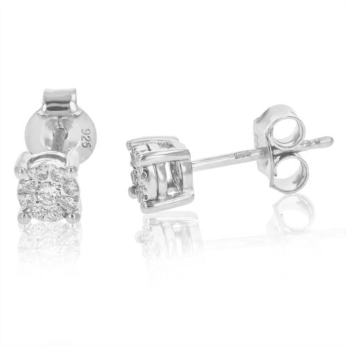 Vir Jewels 1/8 cttw round lab grown diamond stud earrings in .925 sterling silver prong settings