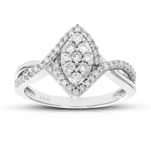 Vir Jewels 1/2 cttw round cut lab grown diamond .925 sterling silver wedding engagement ring