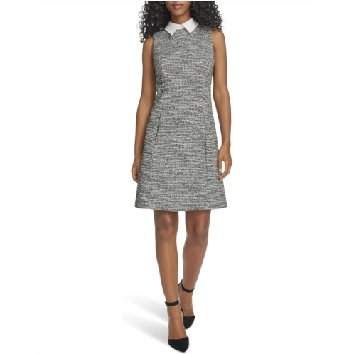 Calvin Klein Sleeveless Tweed Aline with Collar