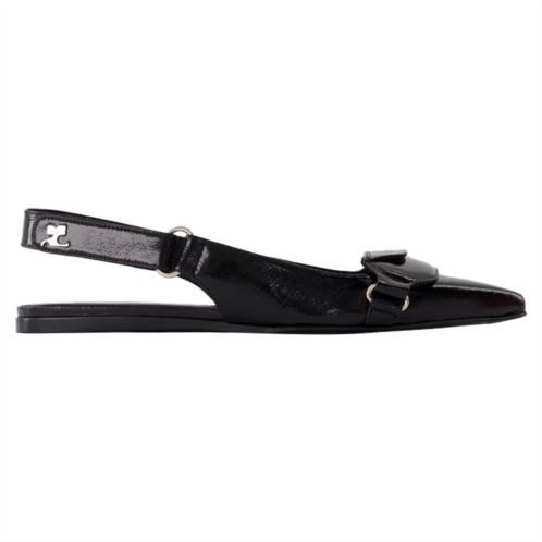 sling back racer vinyl - courreges - leather - black