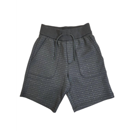 ARMANI boys logo print drawstring shorts in olive green
