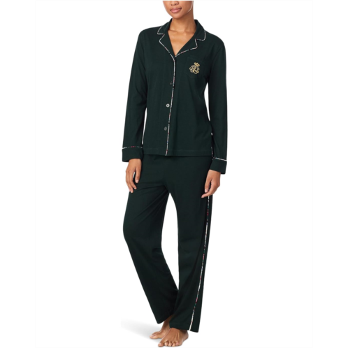 POLO RALPH LAUREN Long Sleeve Notch Collar Knit PJ Set