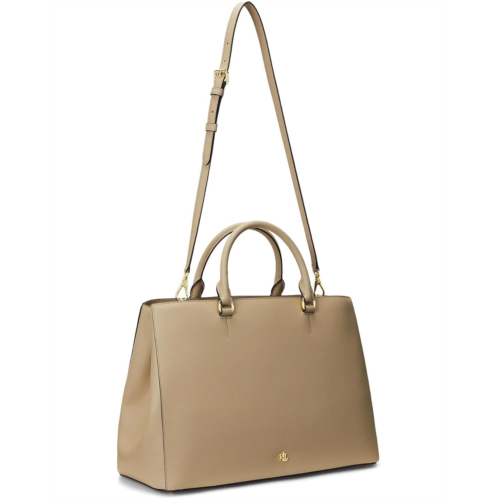 POLO RALPH LAUREN Crosshatch Leather Large Hanna Satchel