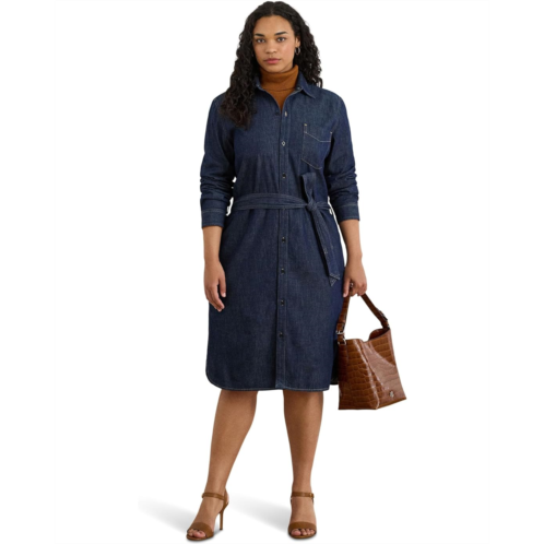 POLO RALPH LAUREN Plus Size Belted Denim Shirtdress