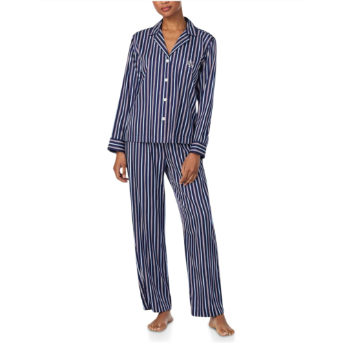 POLO RALPH LAUREN Long Sleeve Notch Collar Sateen PJ Set