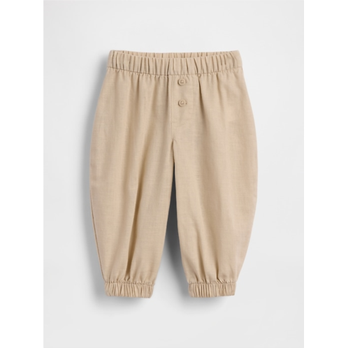 Gap Baby Linen-Cotton Pull-On Barrel Pants