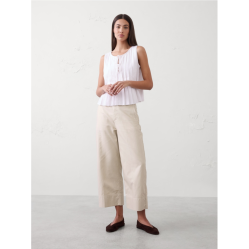 bananarepublic High-Rise Wide-Leg Twill Crop Pant