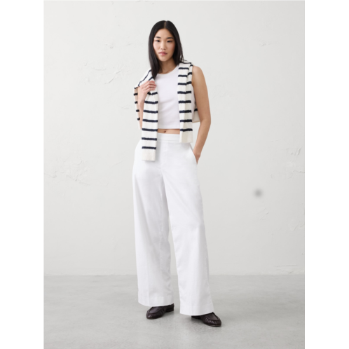 bananarepublic High-Rise Linen-Blend Wide-Leg Pant