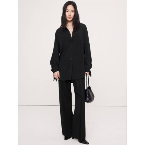 Bananarepublic Georgette Tie-Cuff Shirt