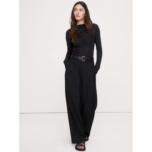 Bananarepublic Ruched Mesh Boatneck Top