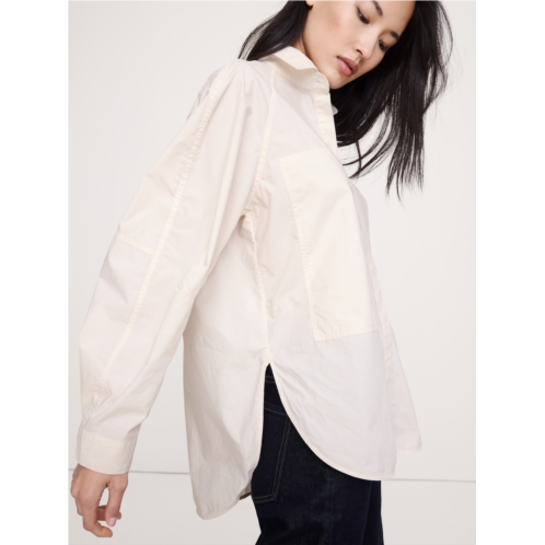 Bananarepublic Oversized Cotton Poplin Utility Pocket Shirt