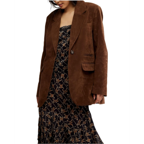 Free People Paper Cut Vegan Suede Blazer