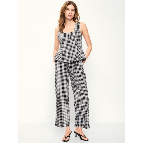 OldNavy High-Waisted Linen-Blend Straight-Leg Pants
