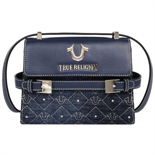 True Religion studded denim flap crossbody bag