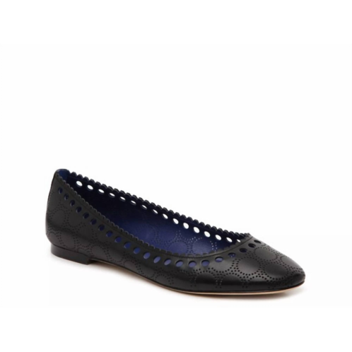 Diane von Furstenberg womens corolla ballet slip on flats in black leather