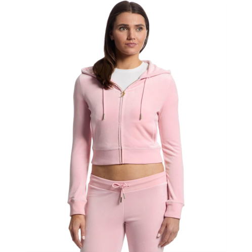 Juicy Couture Solid Classic Juicy Hoodie With Back Bling