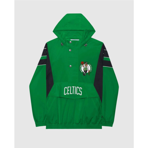 Starter mens boston celtics home team half-zip jacket in green