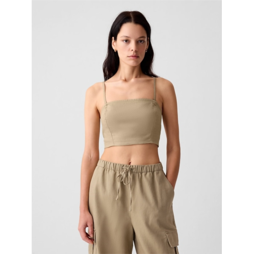 Gap Linen-Cotton Cropped Tube Top