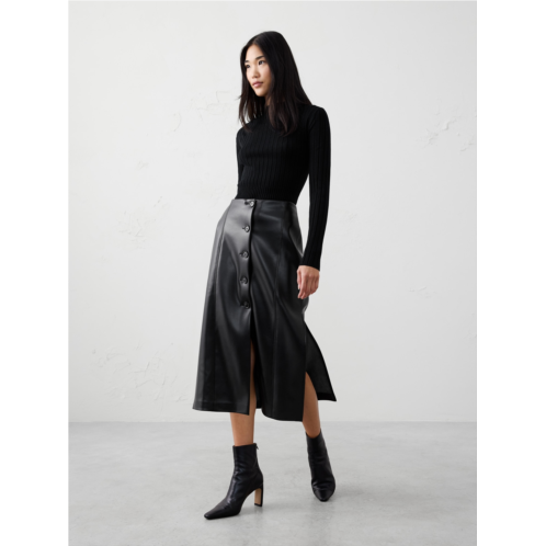 bananarepublic Vegan Leather Midi Skirt