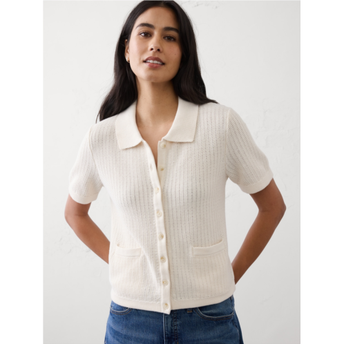 bananarepublic Textured Button-Down Polo Sweater