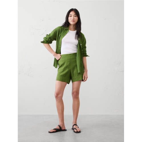 bananarepublic High-Rise Linen-Blend Pull-On Short