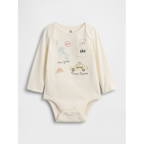 Gap Baby First Favorites Organic Cotton NYC Logo Pocket Bodysuit