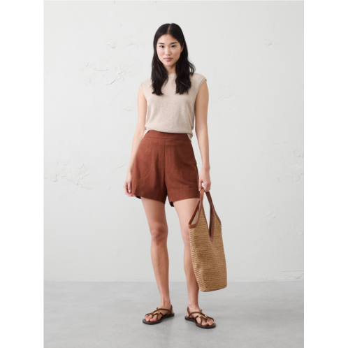 bananarepublic High-Rise Linen-Blend Pull-On Short